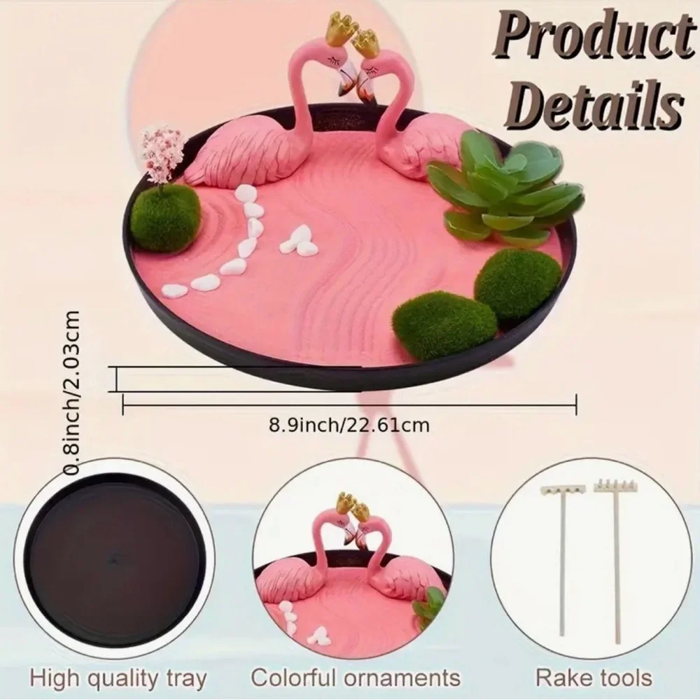 NEW Pink Flamingo Zen Garden Kit - Picture 4 of 5